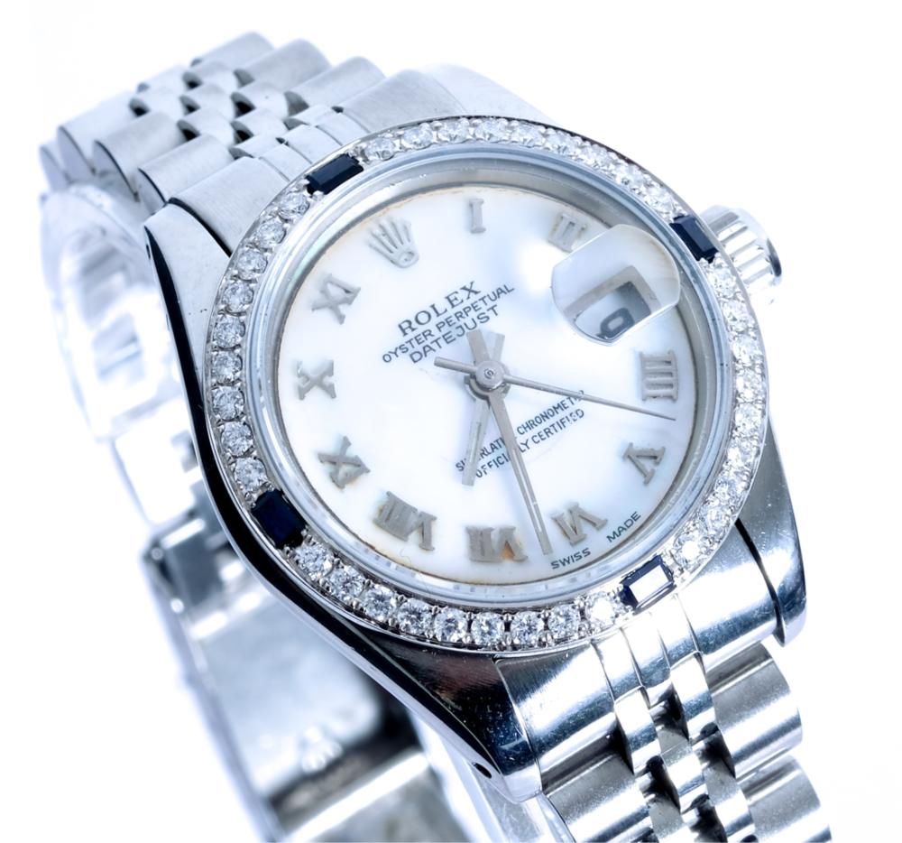 LADIES ROLEX DATEJUST W/ SAPPHIRE &