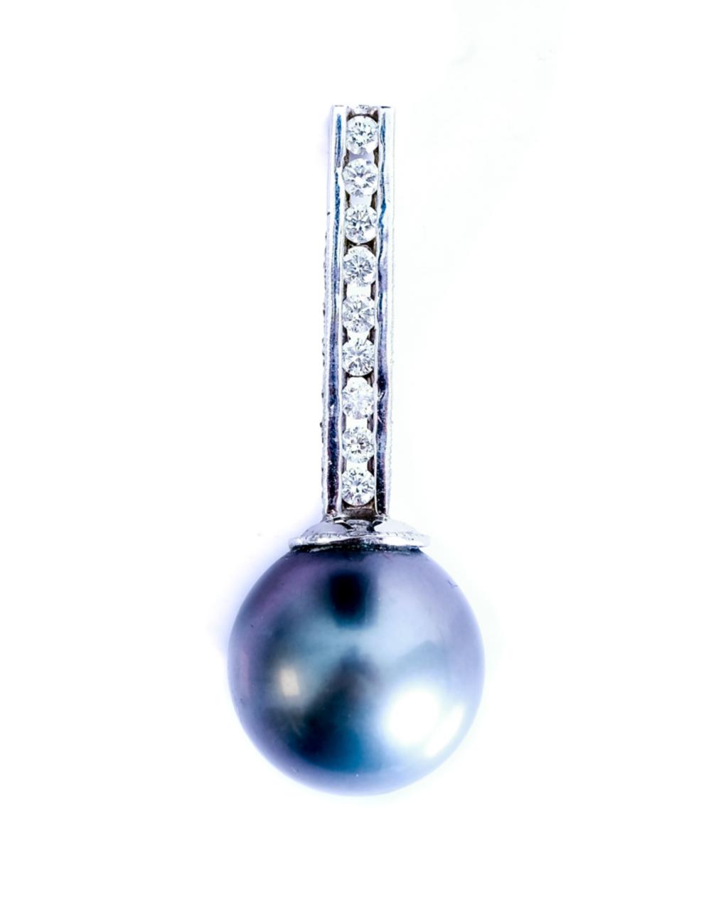 18K WHITE GOLD DIAMOND PEARL 2d47df