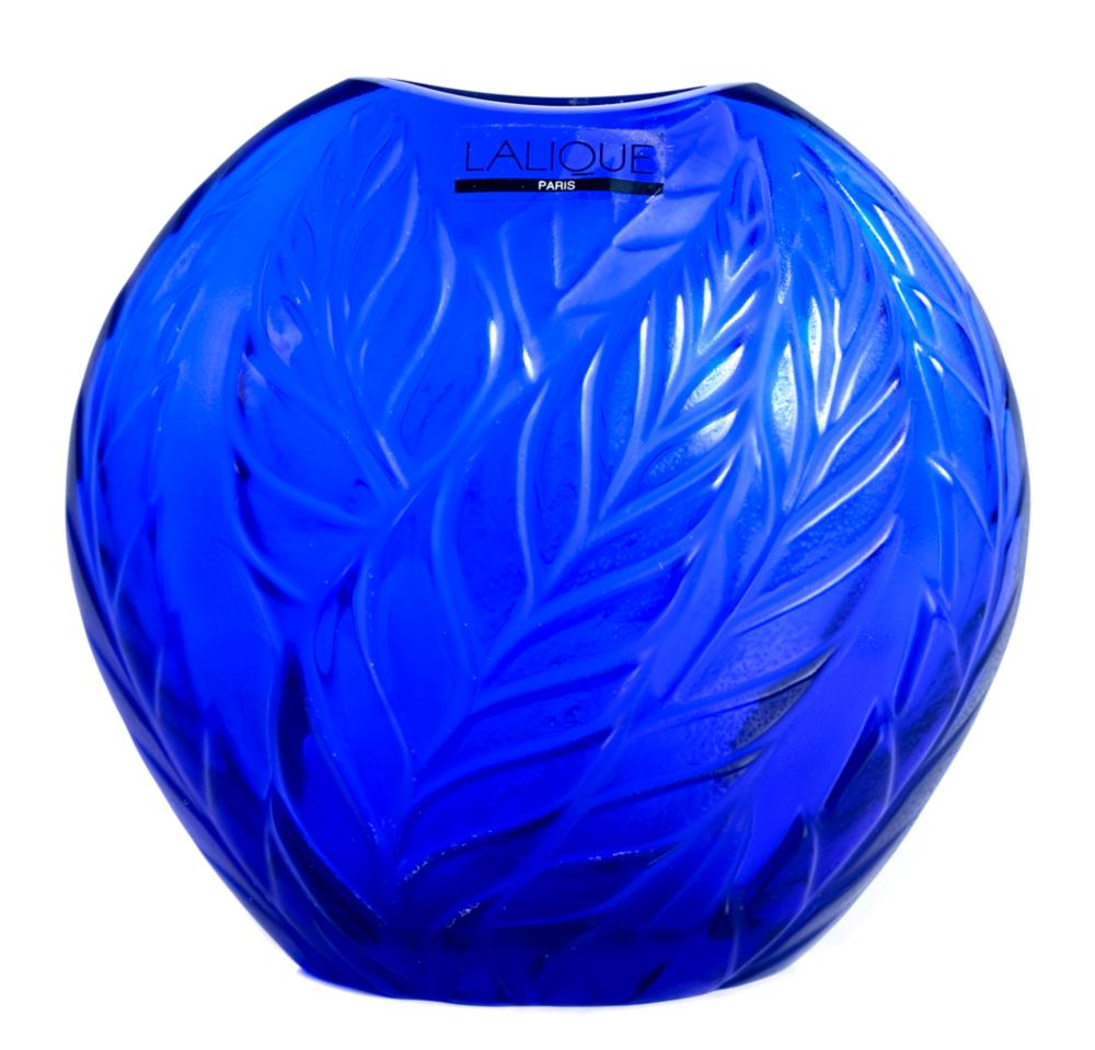 LALIQUE CRYSTAL COBALT FILICARIA  2d4816