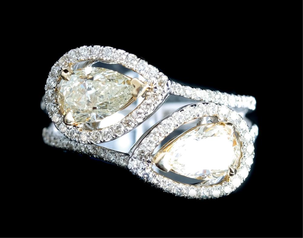 14K WHITE YELLOW GOLD PEAR SHAPED 2d4827