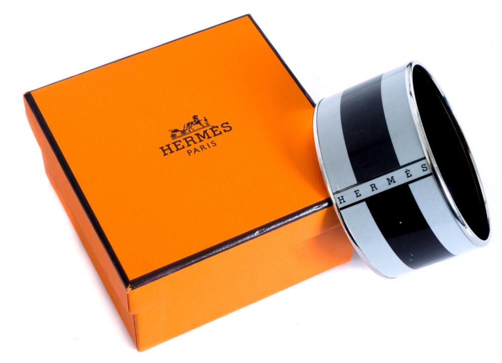 HERMES EXTRA WIDE BLACK SILVER 2d485e