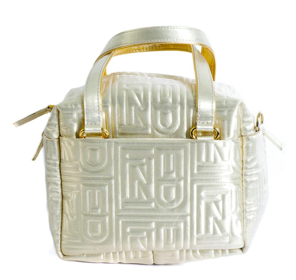 FENDI GOLD METALLIC TWO-WAY BAGFendi