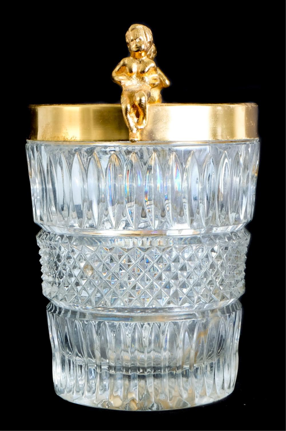 FRENCH STYLE CRYSTAL & GILT CHAMPAGNE