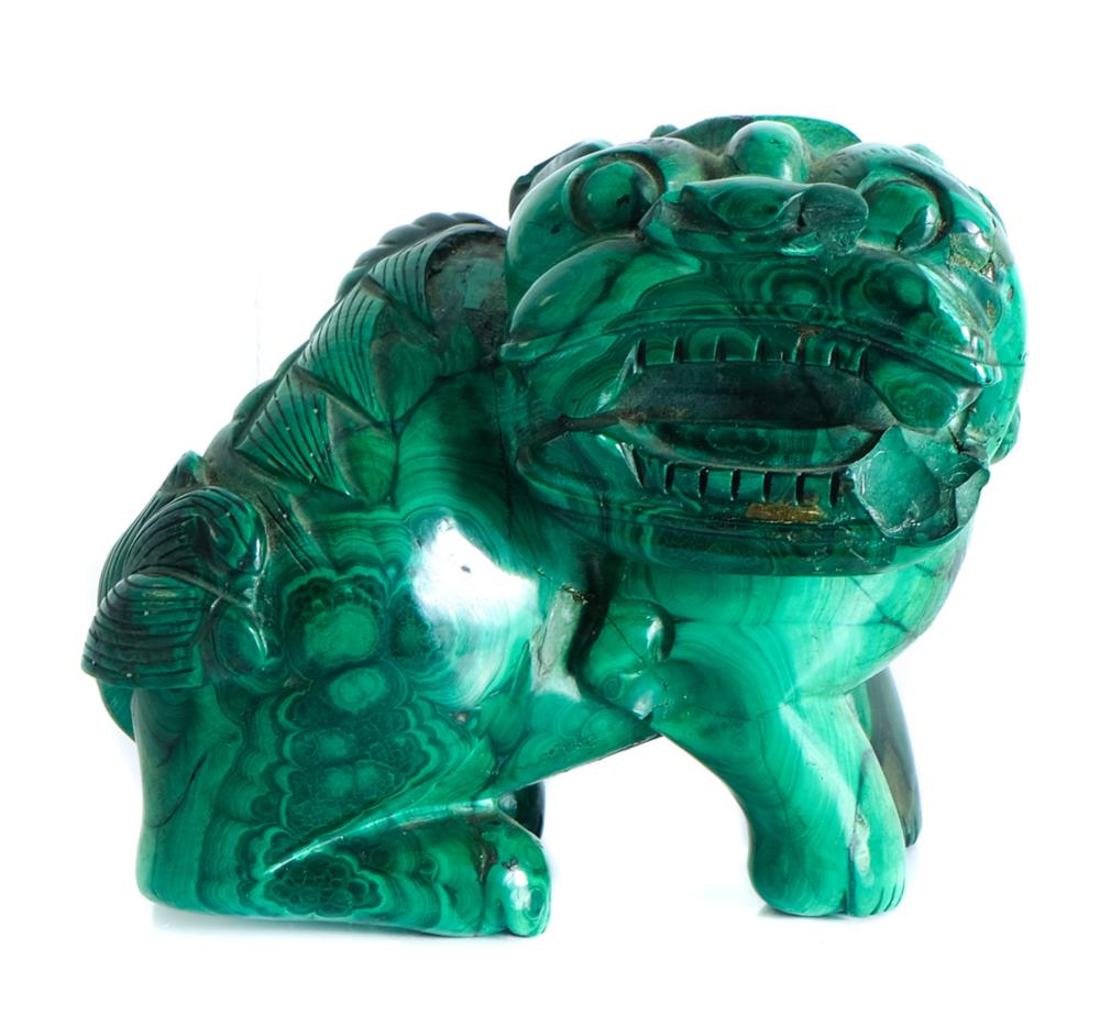 CHINESE CARVED MALACHITE SCULPTURE 2d50b9