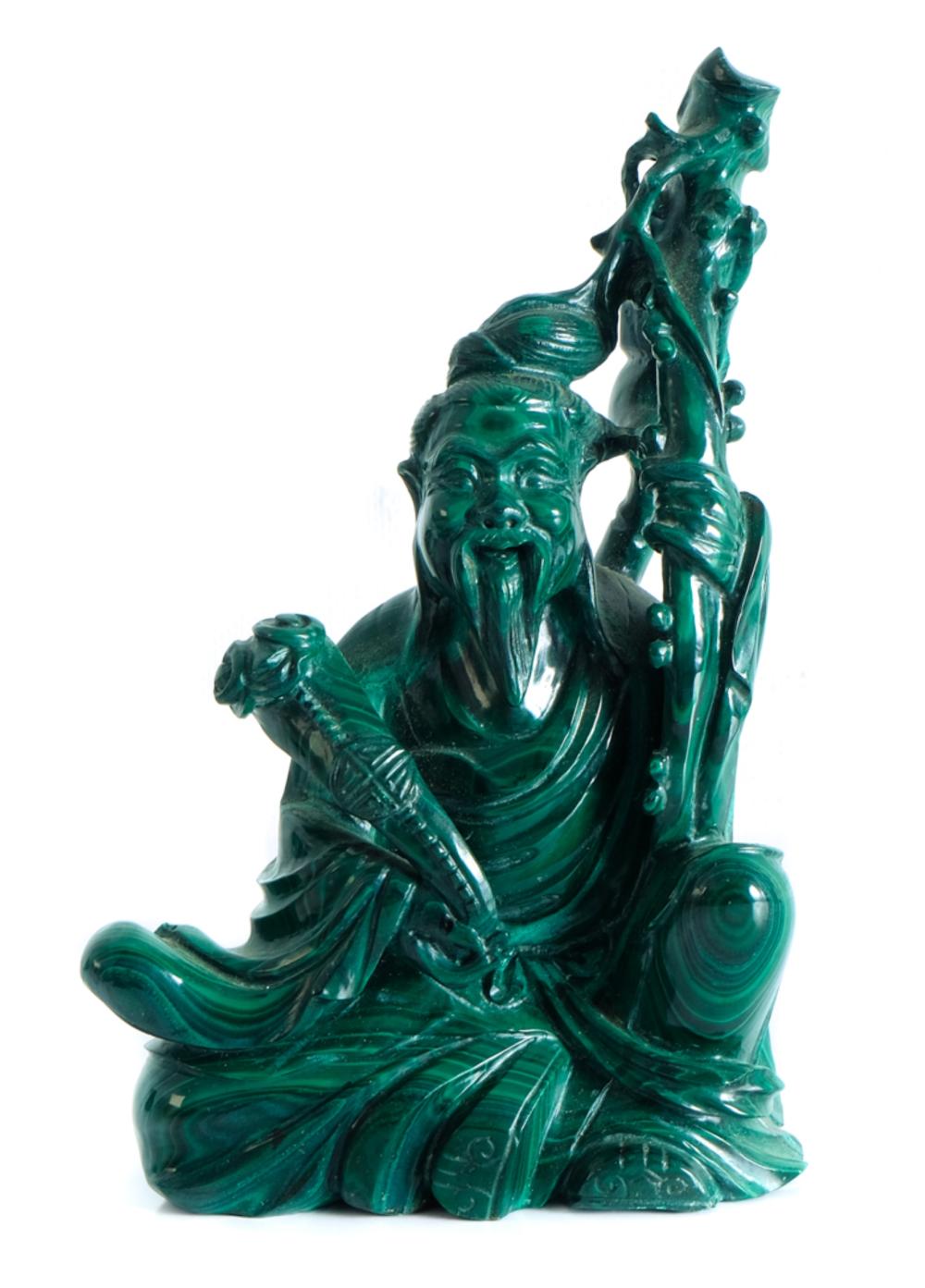 CHINESE CARVED MALACHITE SCULPTURE