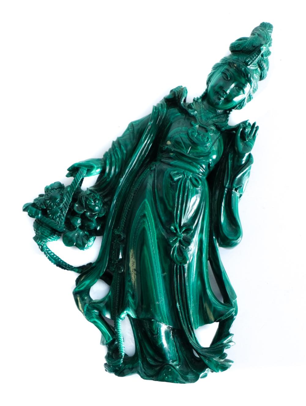 CHINESE CARVED MALACHITE SCULPTURE 2d50bc