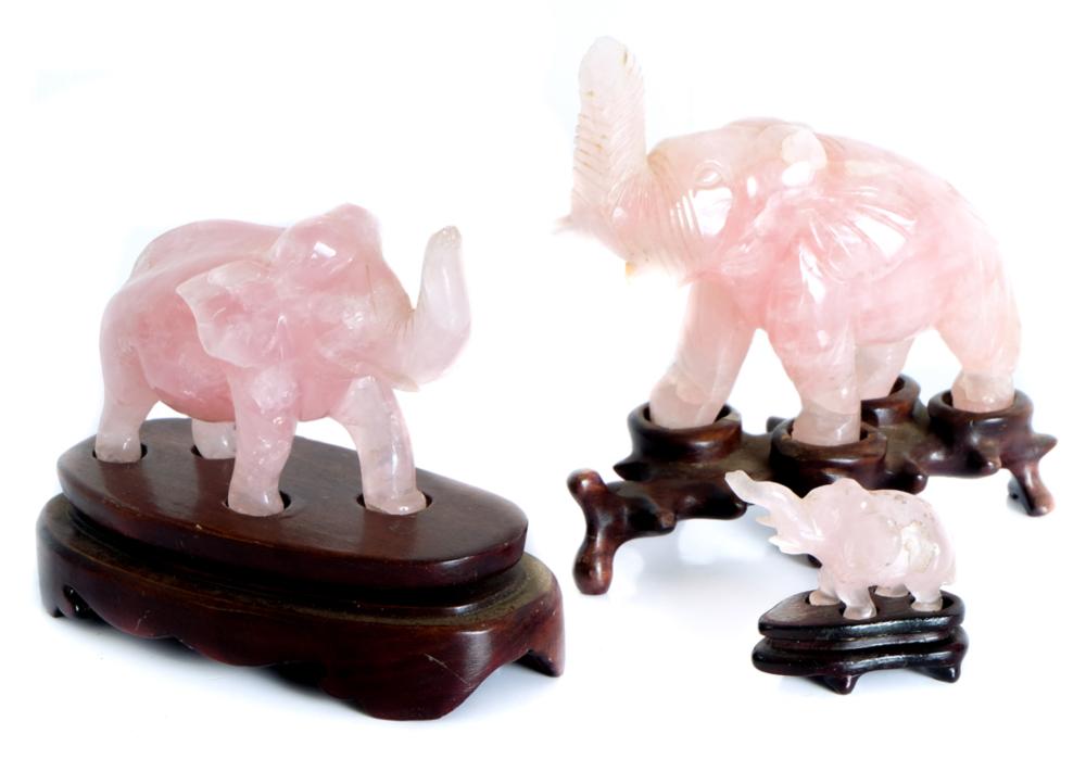 GROUP 3 CHINESE CARVED JADE ELEPHANTSGroup 2d50c0