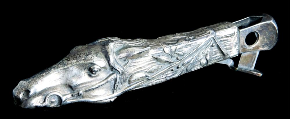 RACE HORSE SILVER PLATED TABLE TOP CIGAR