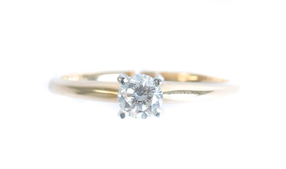 14K YG DIAMOND SOLITAIRE ENGAGEMENT 2d5112