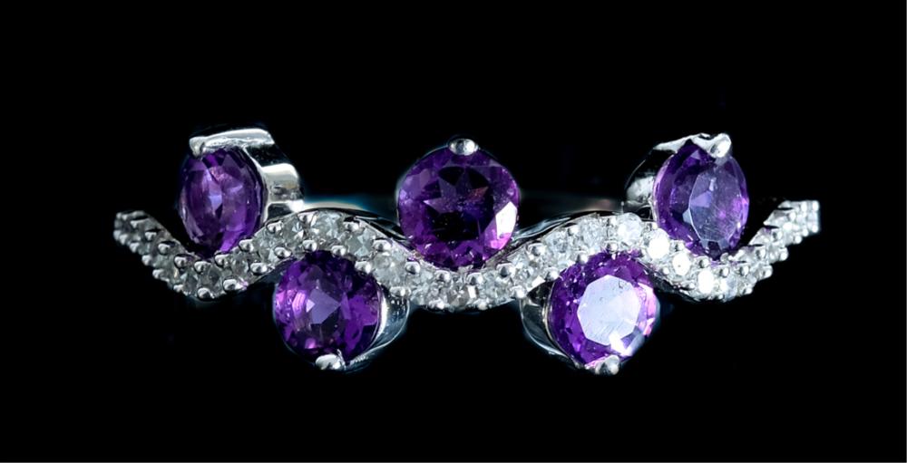 MODERNIST STYLE 10K WG AMETHYST 2d5120