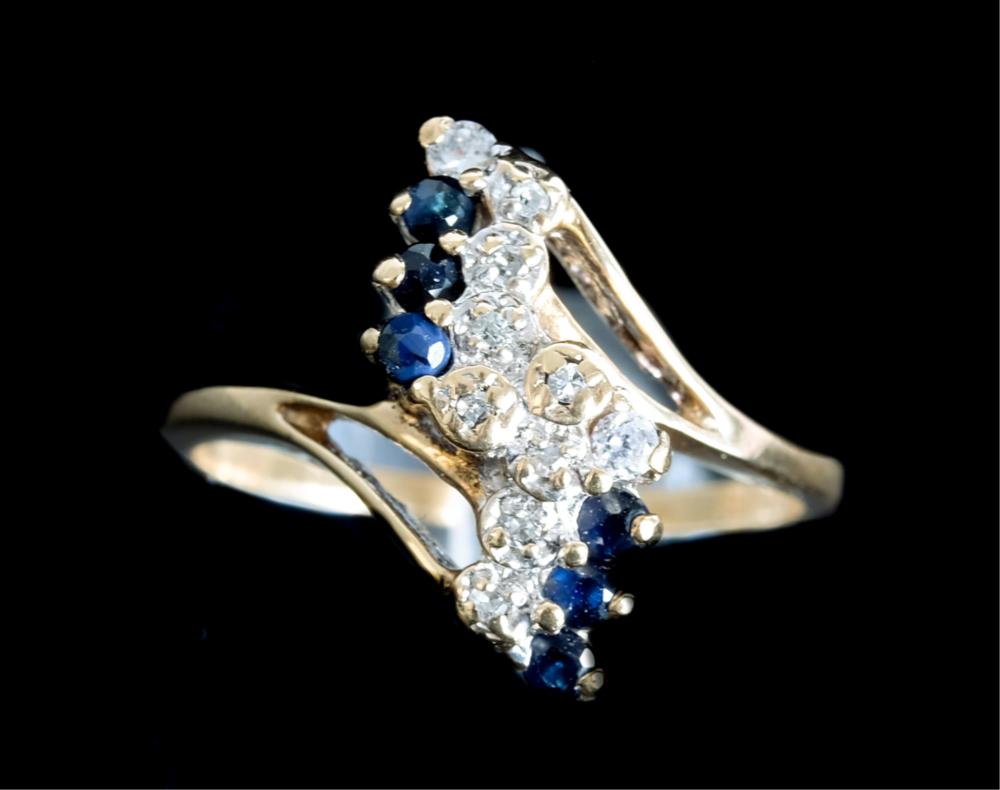 VINTAGE 10K YELLOW GOLD SAPPHIRE