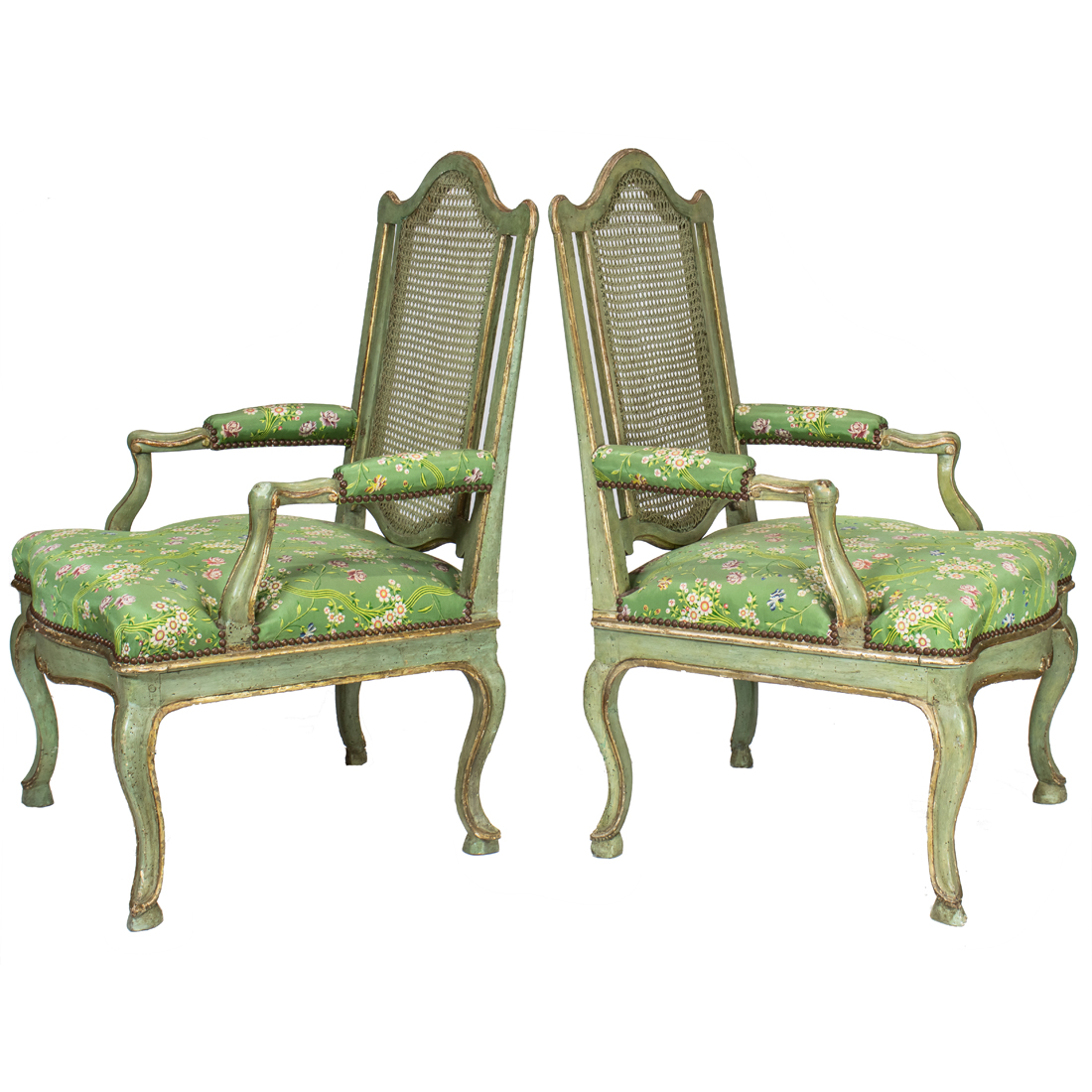 A PAIR OF FRENCH PAINT DECORATED