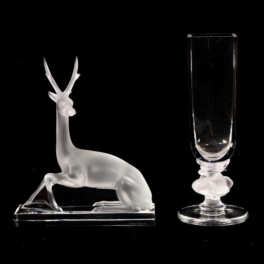  LOT OF 2 LALIQUE FROSTED AND 2d2b17