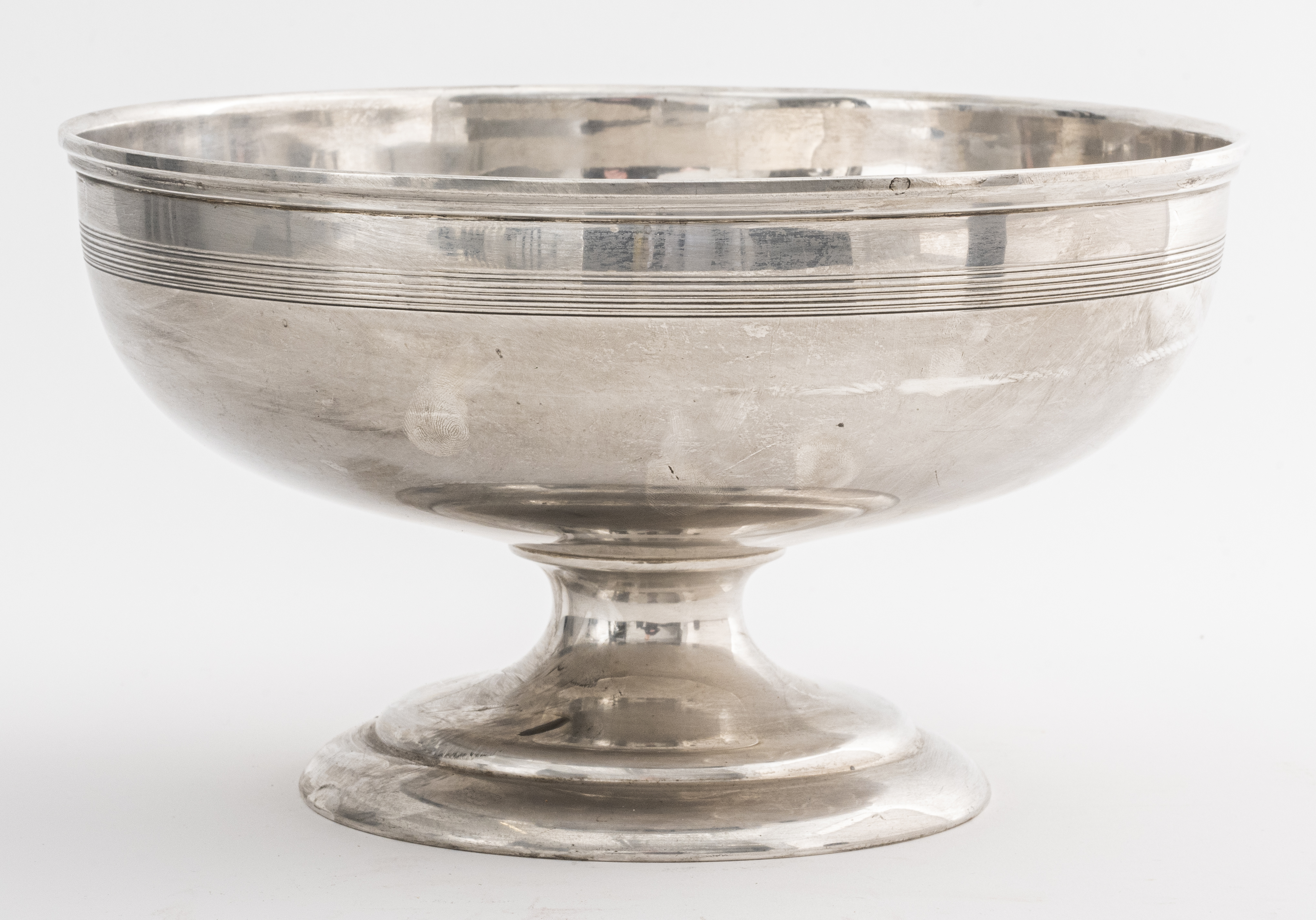 LARGE STERLING SILVER RAISED BOWL