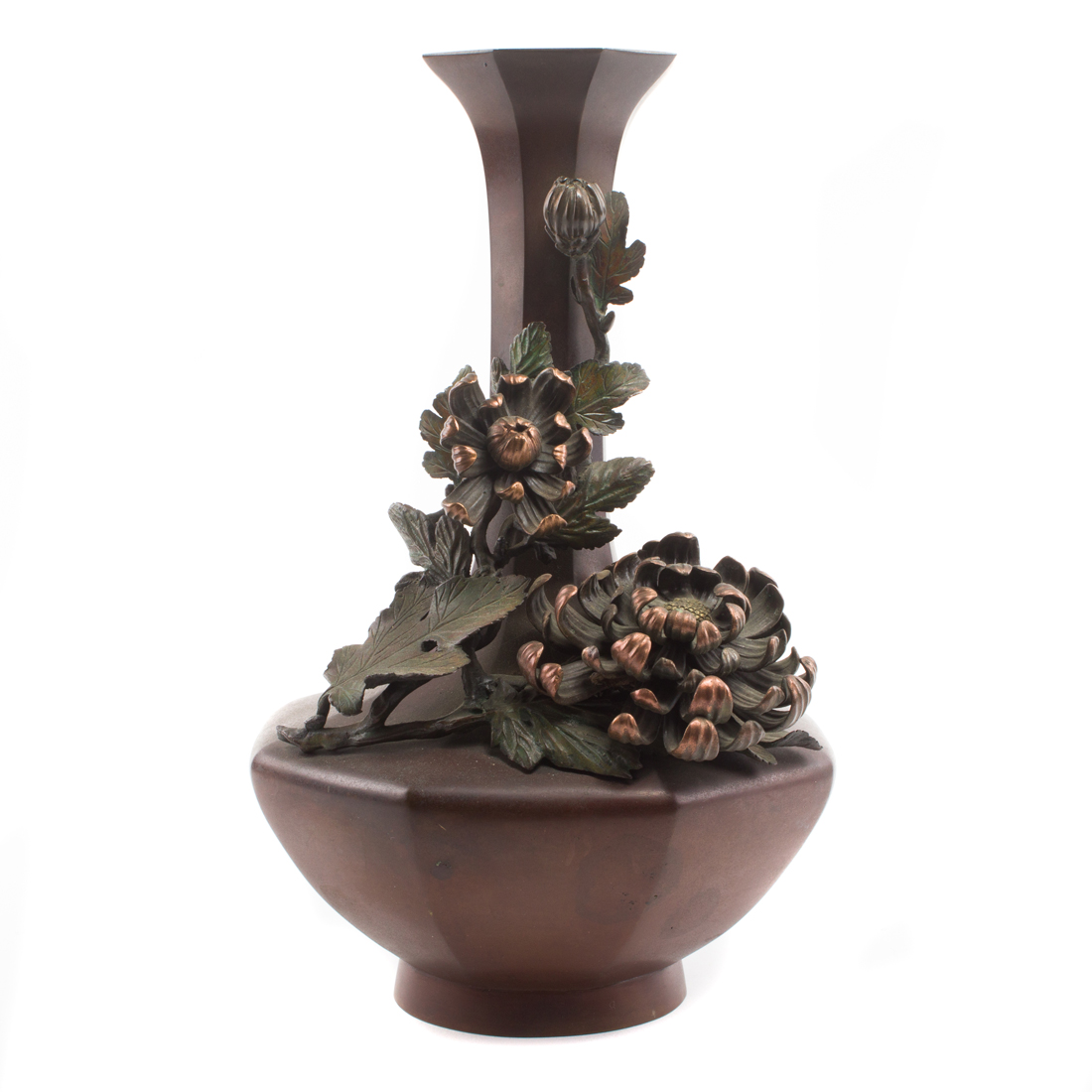 JAPANESE PATINATED BRONZE VASE Japanese