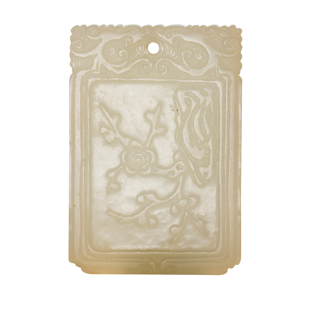 CHINESE WHITE JADE PENDANT PLAQUE 2d2bbe