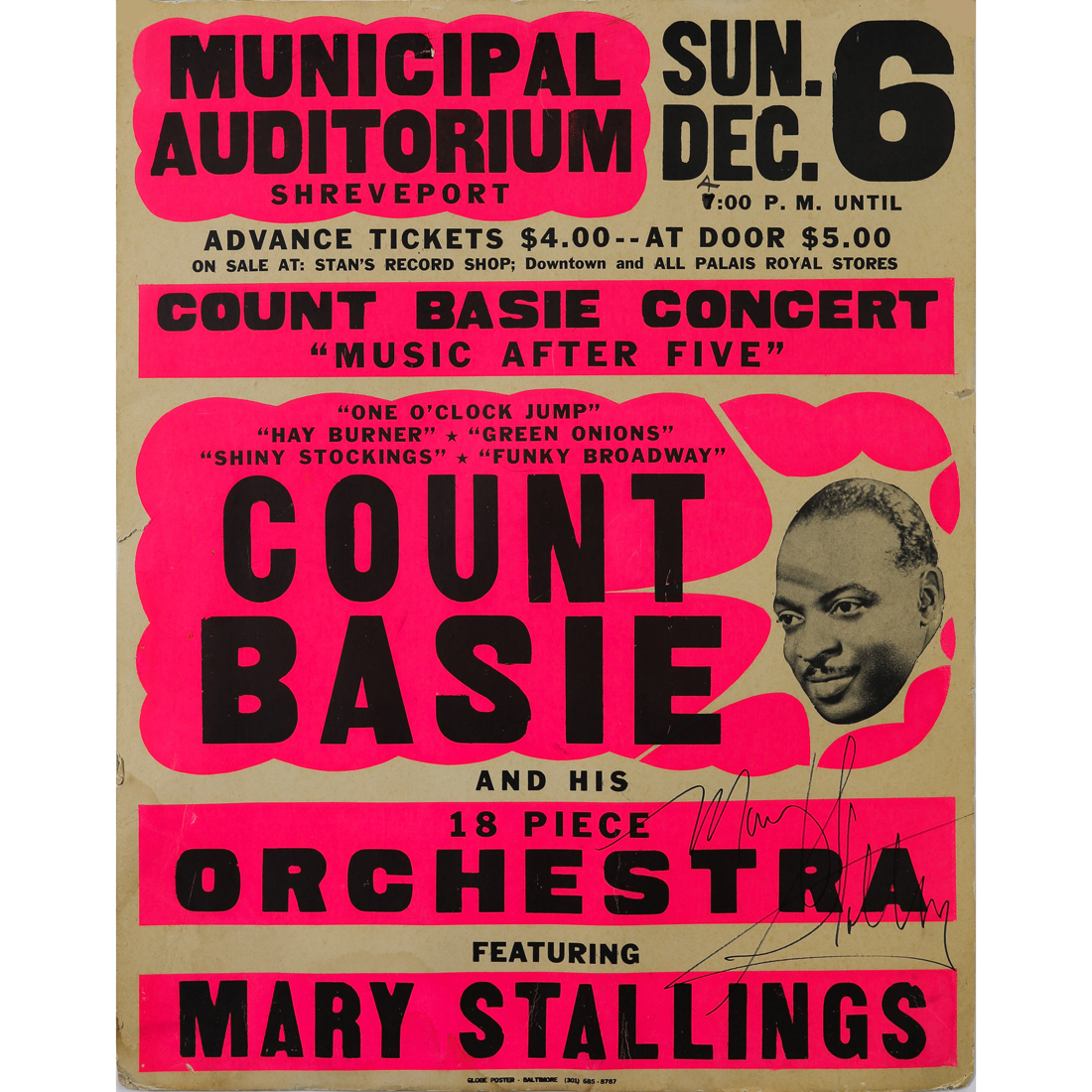 CONCERT POSTER, COUNT BASIE AND