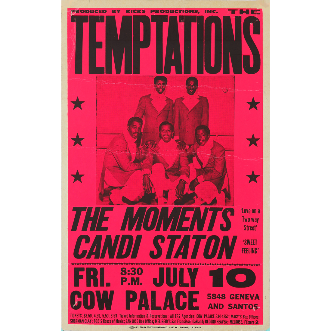 CONCERT POSTER, THE TEMPTATIONS,