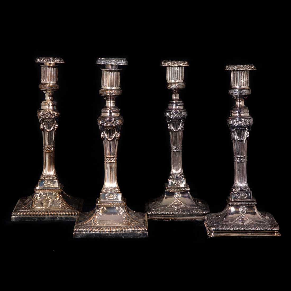 SET OF FOUR SHEFFIELD PLATE COLUMNAR 2d2c77