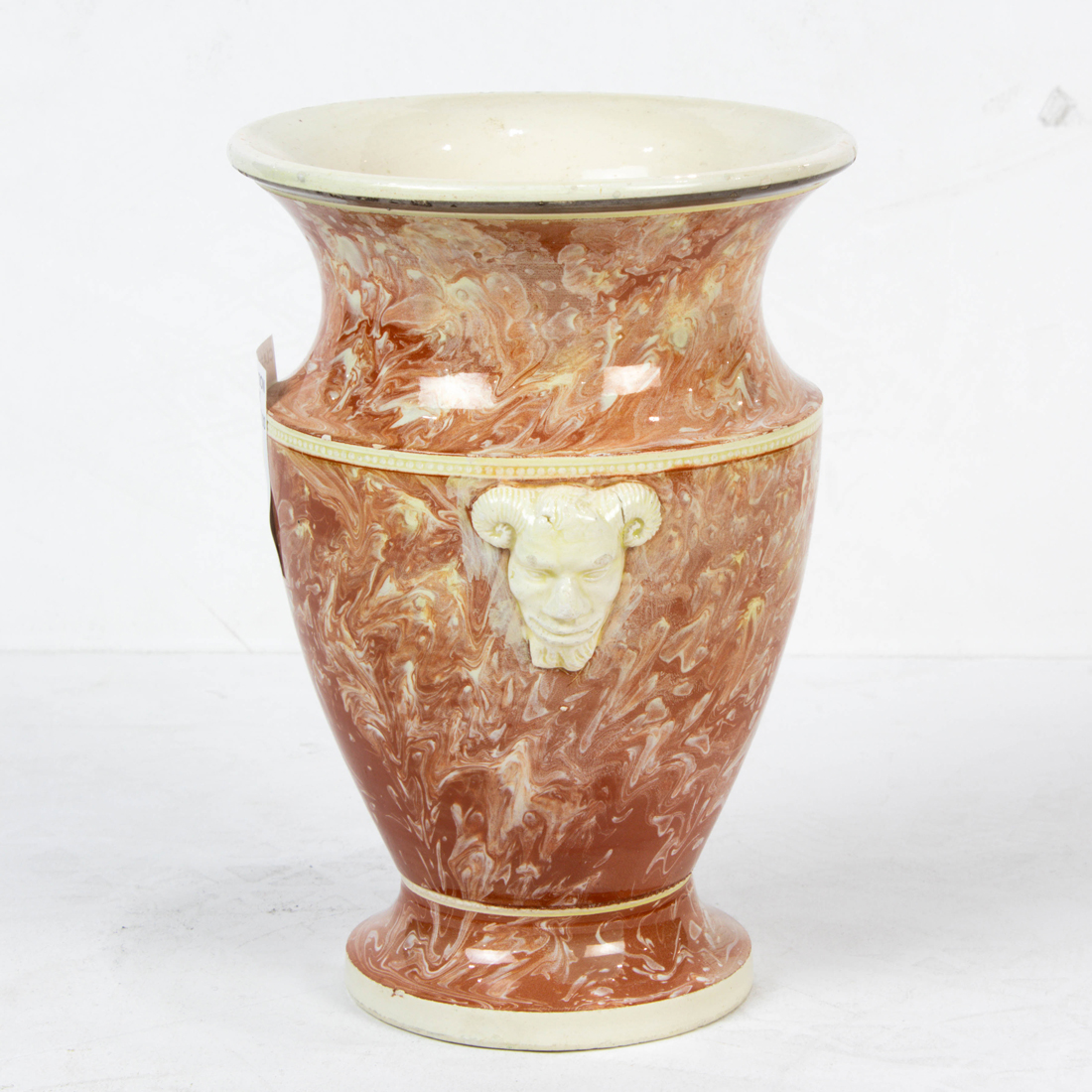 ENGLISH MARBLEIZED CREAMWARE URN