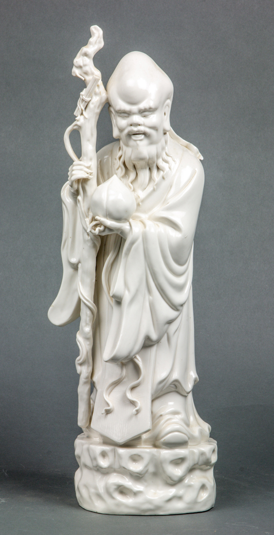 CHINESE WHITE GLAZED FIGURE OF 2d2df1