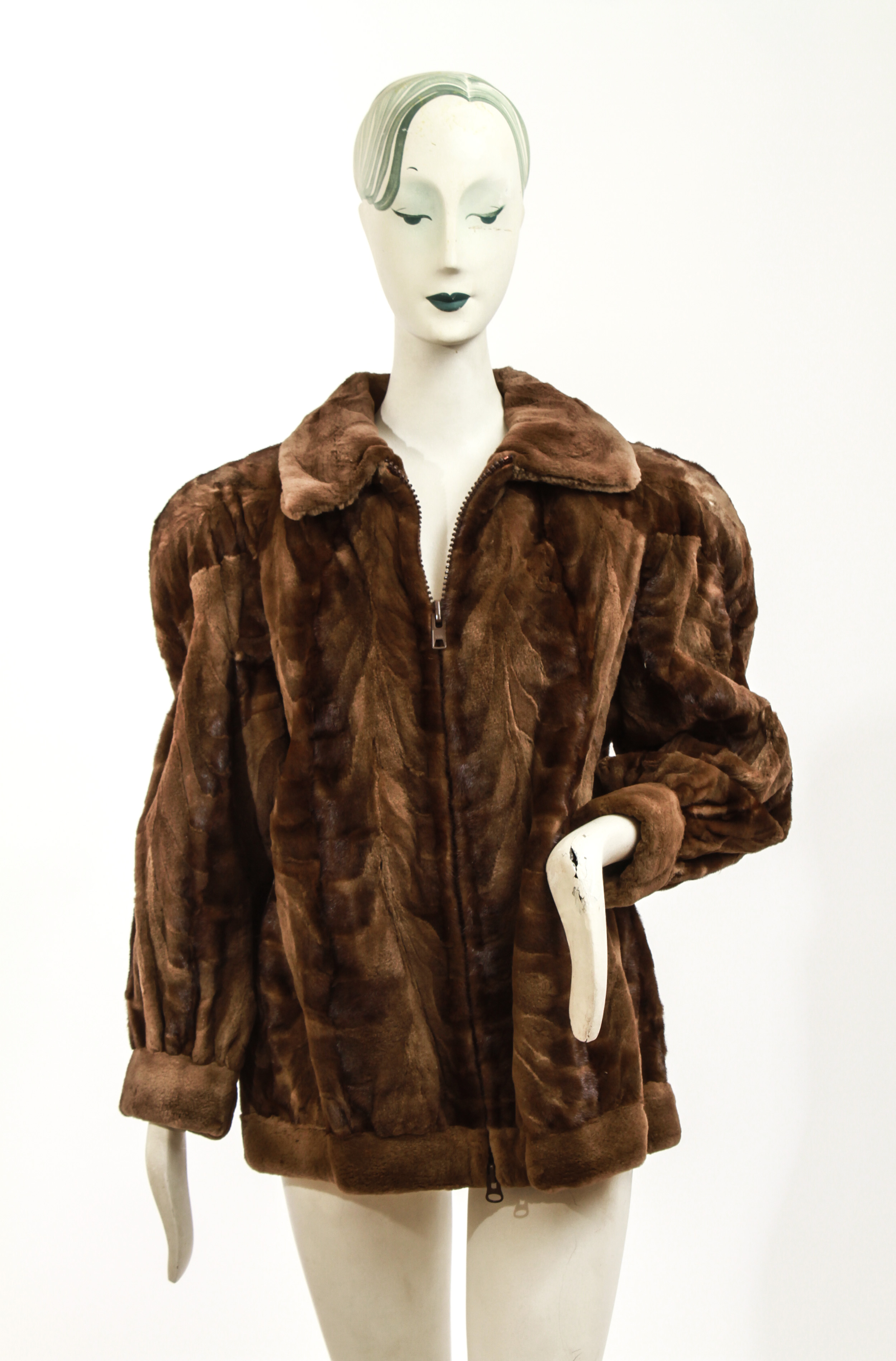 LADIES' BROWN FUR JACKET COAT Ladies'