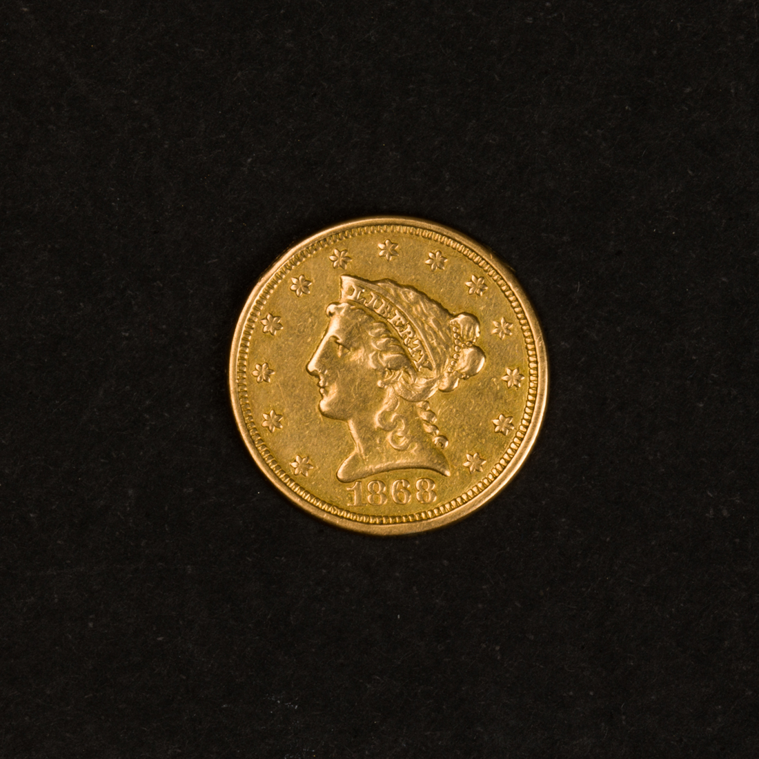 1868 GOLD LIBERTY HEAD $2 1/2 COIN