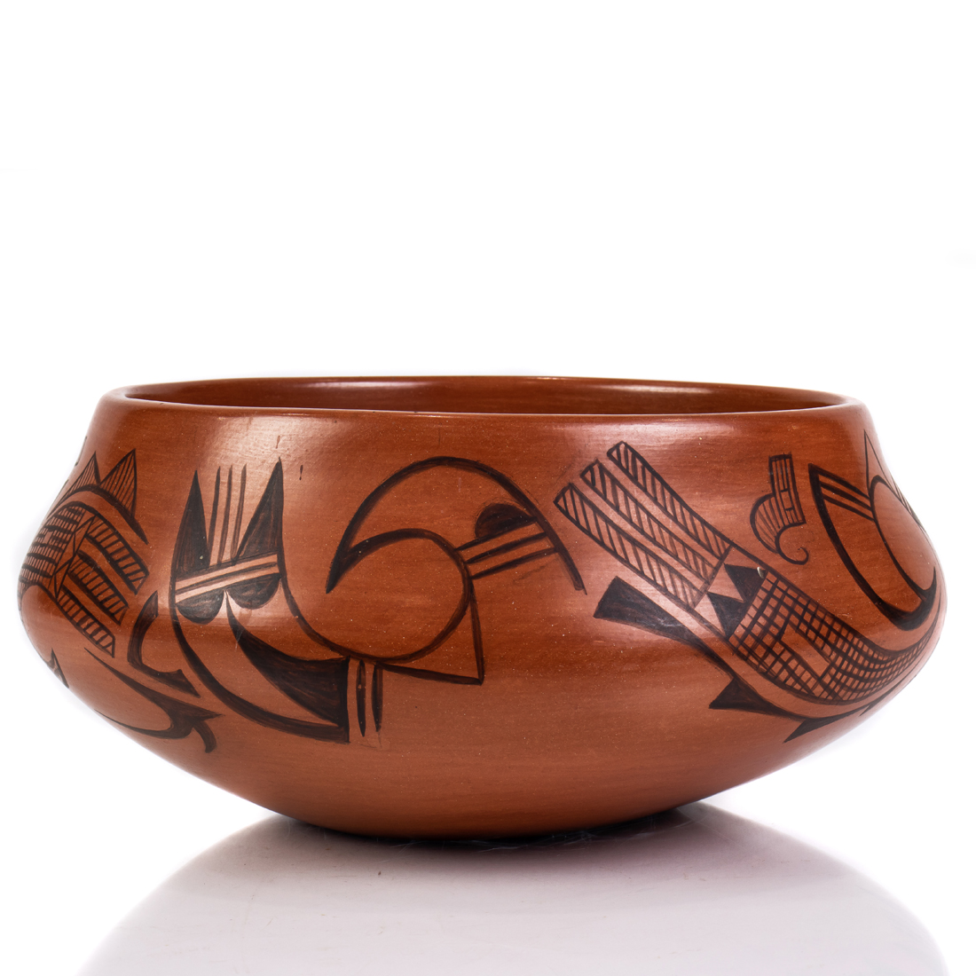 A LARGE HOPI REDWARE BOWL DECORATED 2d2f65