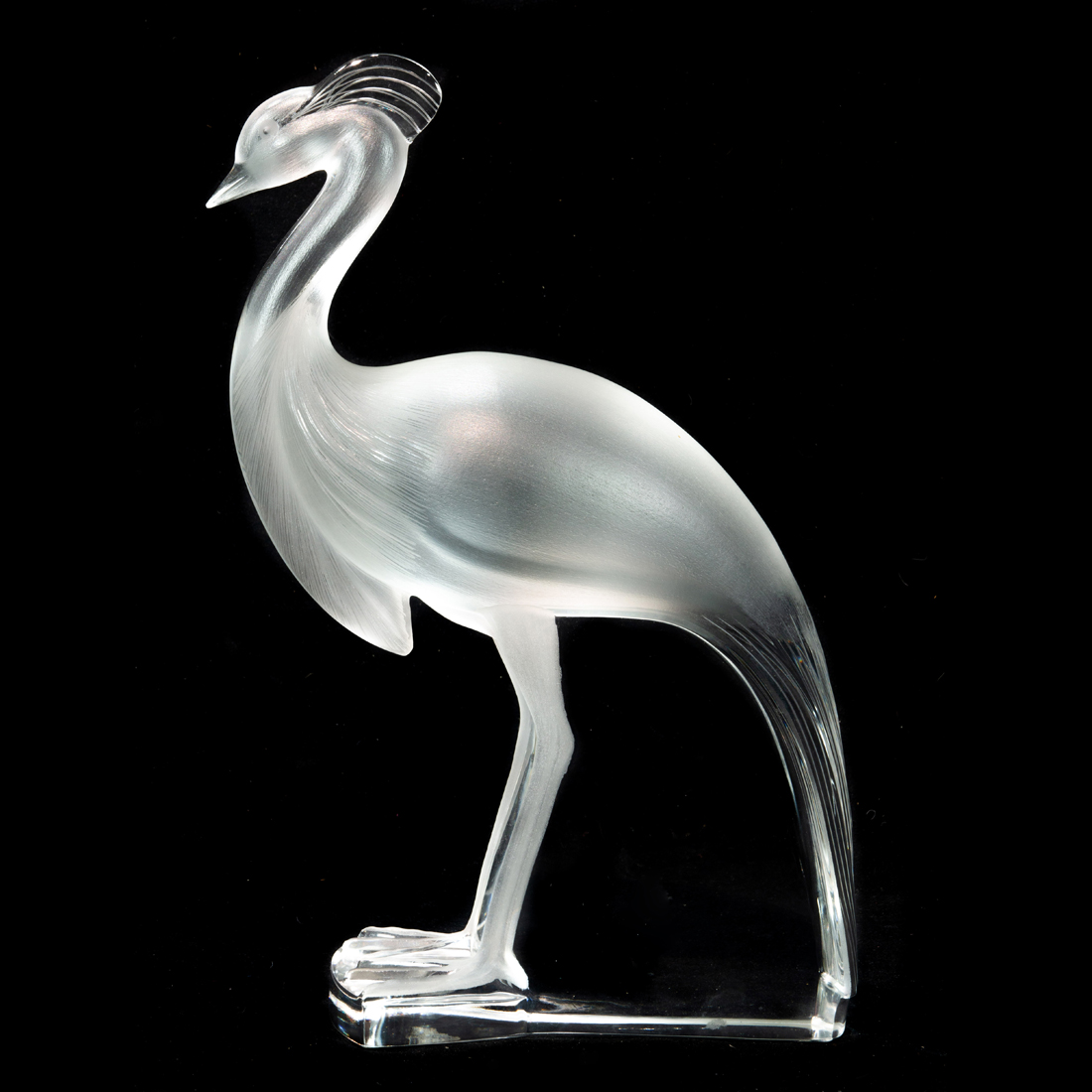 A LALIQUE CLEAR AND FROSTED GLASS LOUISIANE