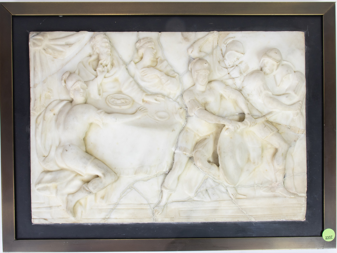 A CONTINENTAL BAROQUE MARBLE RELIEF 2d2fb4