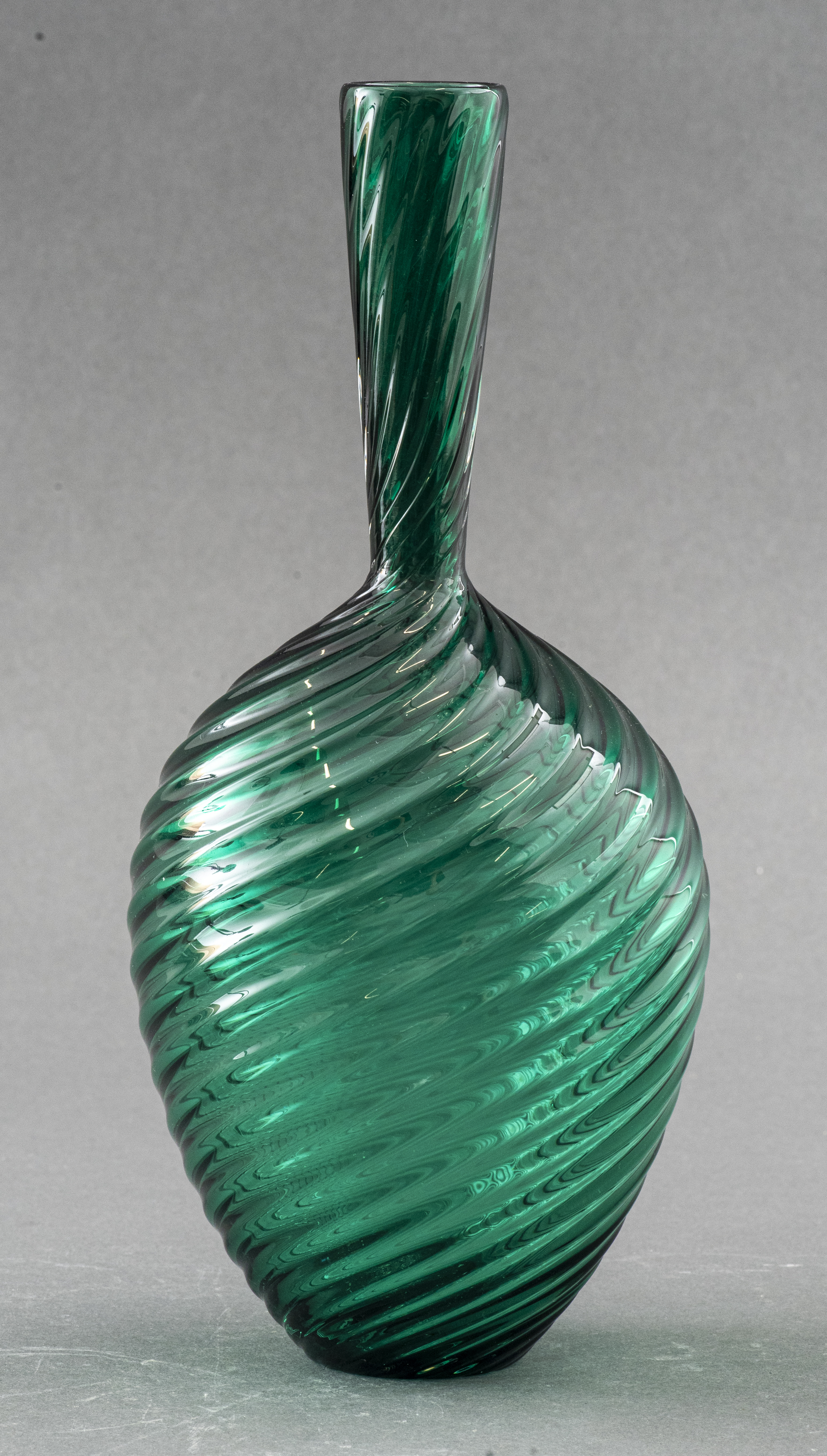 SIGNED MODERN RIPPLED ART GLASS