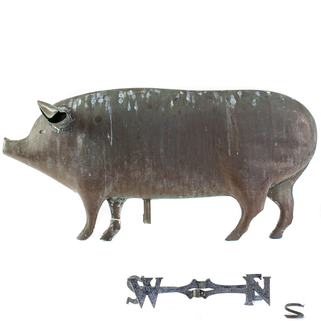 A COPPER PIG WEATHER VANE BY JOHN