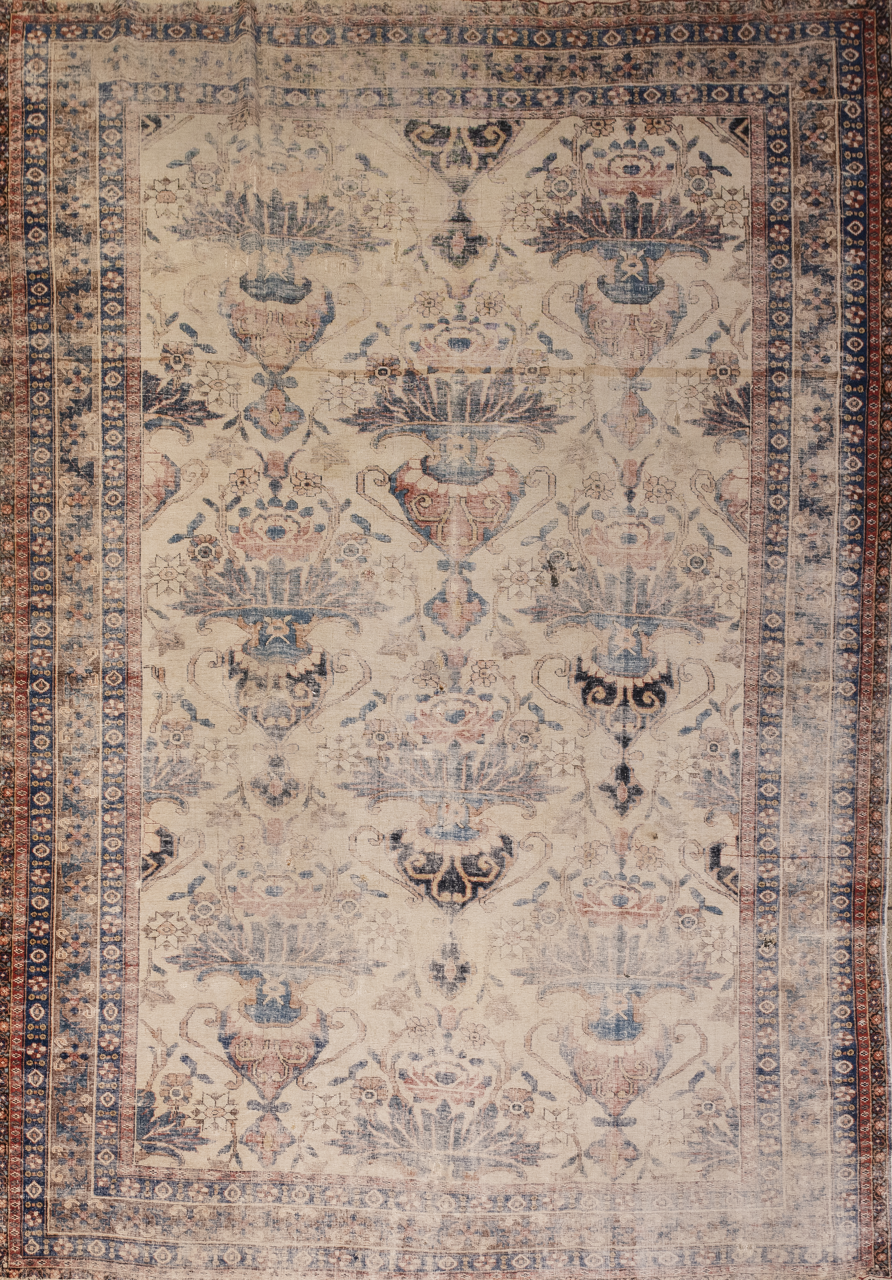 PERSION FLORAL BASKET RUG Antique