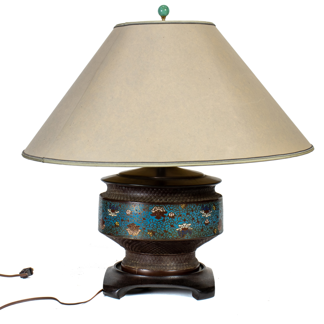 A JAPANESE CHAMPLEVE LAMP IN THE 2d30a2