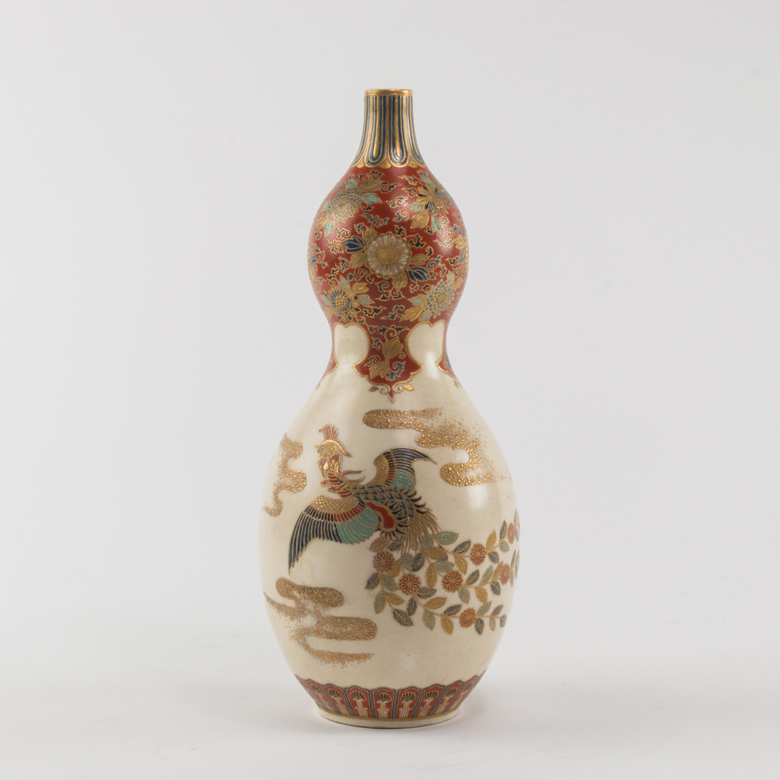 JAPANESE SATSUMA DOUBLE GOURD VASE 2d3109