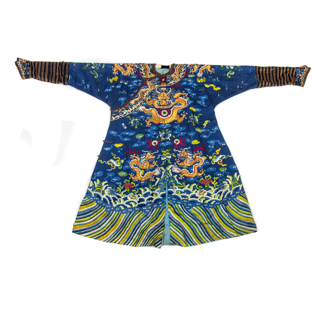 CHINESE EMBROIDERED BLUE-GROUND