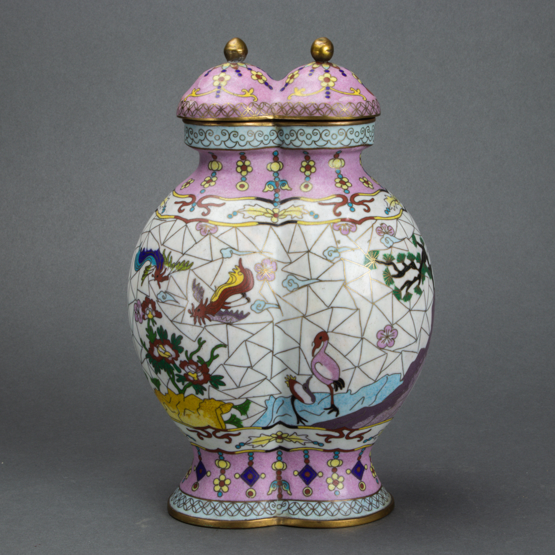 CHINESE CLOISONNE ENAMEL CONJOINED