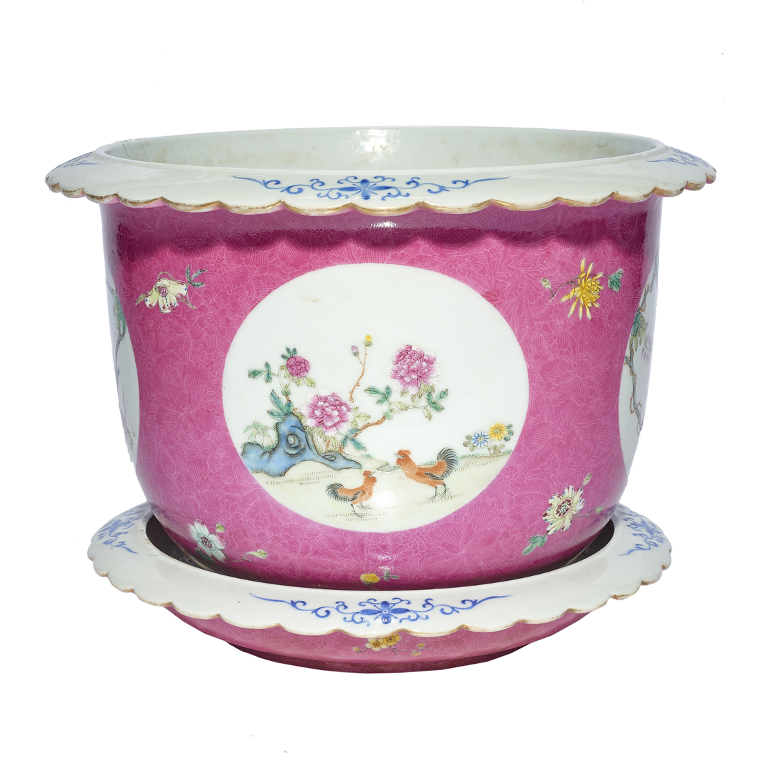 CHINESE FAMILLE ROSE PLANTER AND