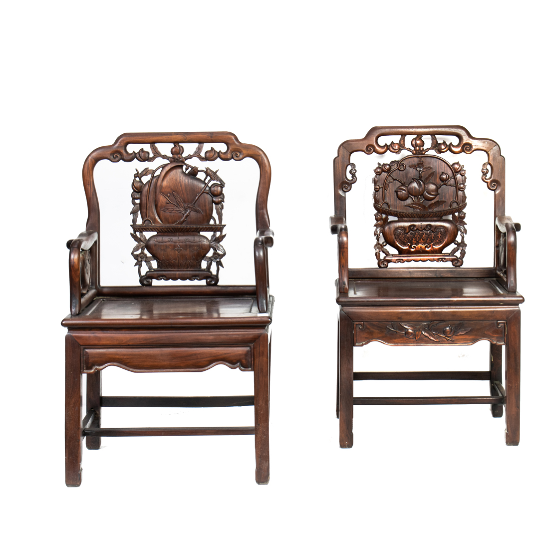  LOT OF 2 CHINESE CARVED HARDWOOD 2d3188