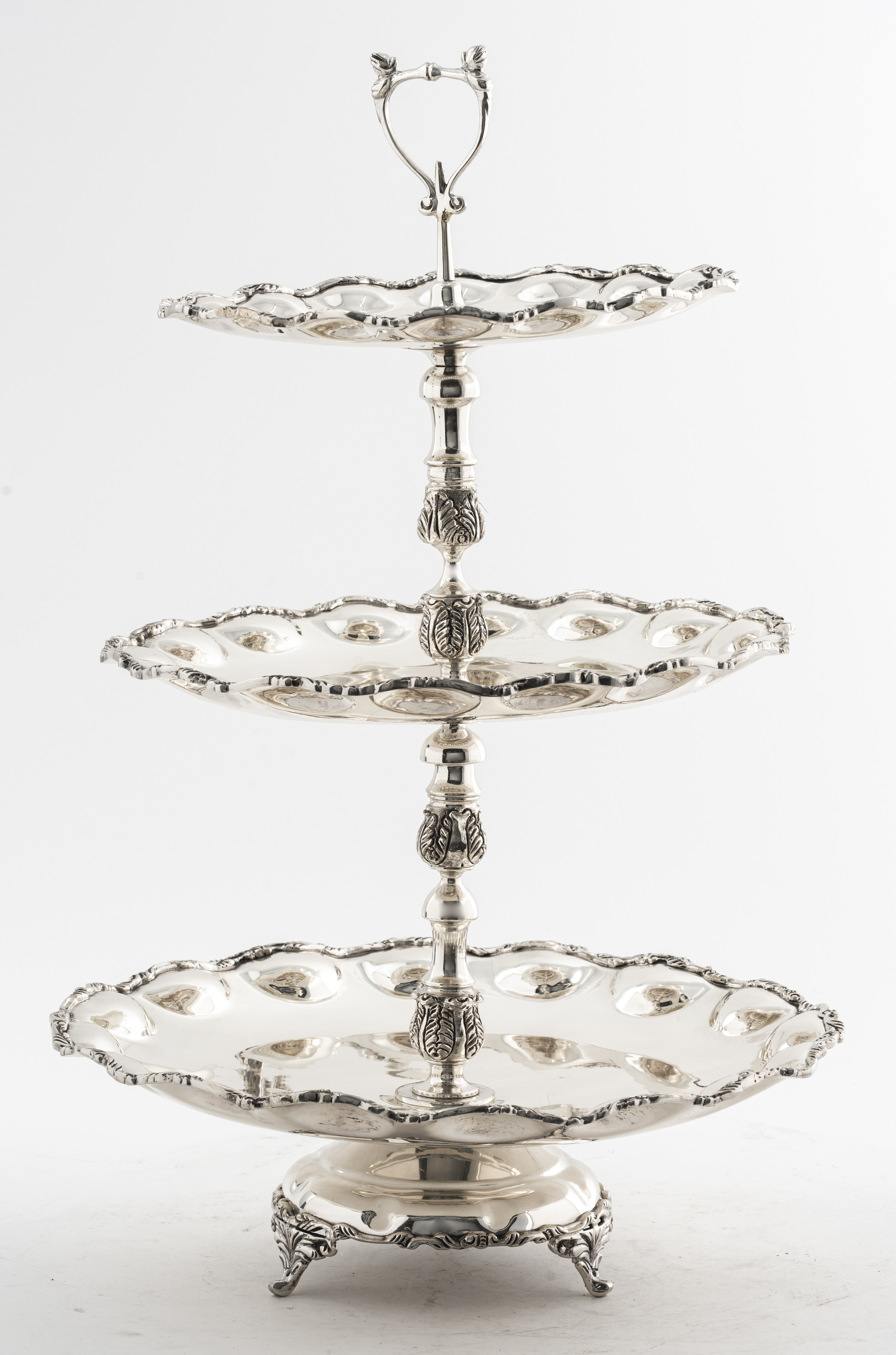 SILVER PLATE TIERED CAKE STAND 2d36d4