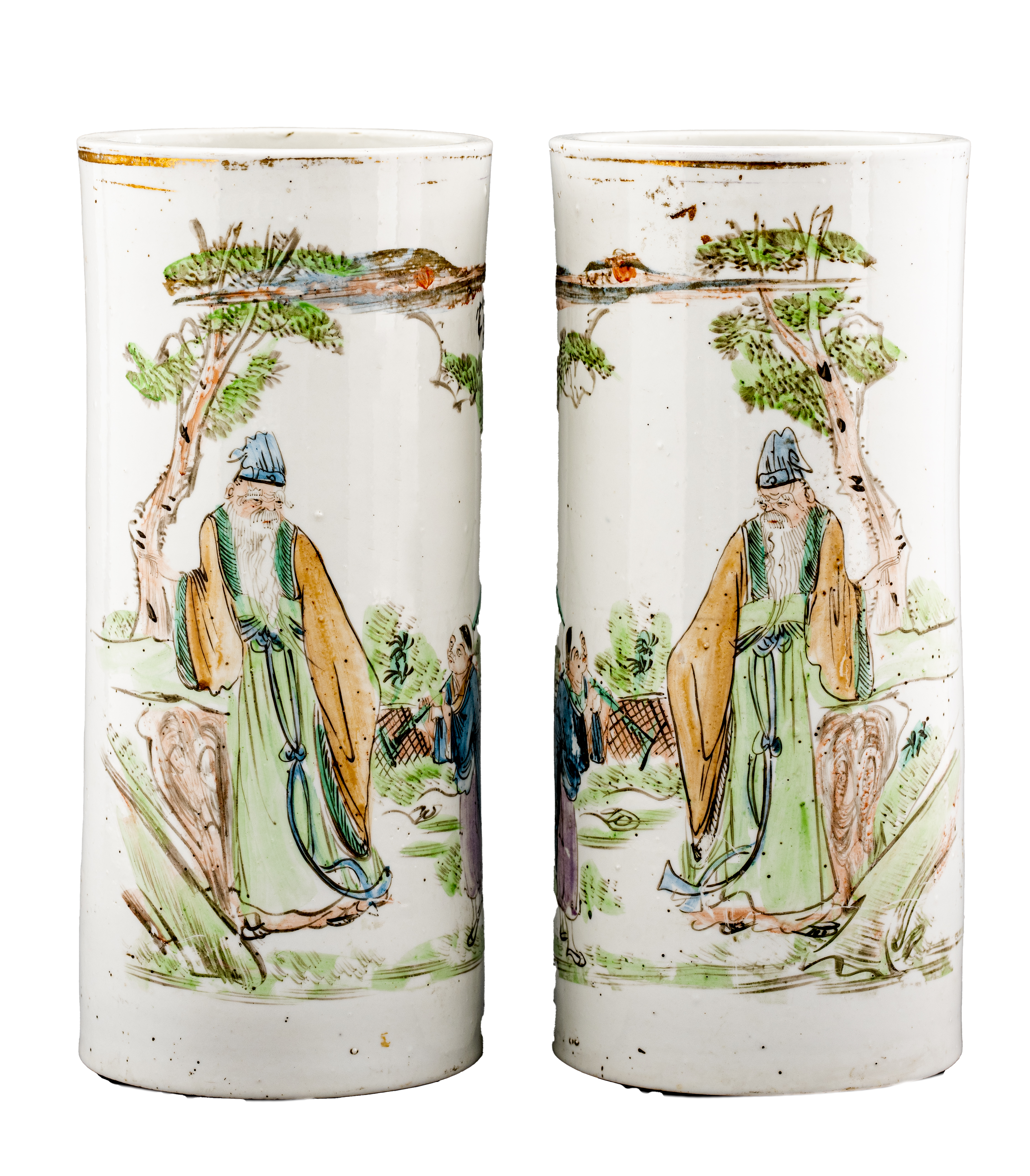 CHINESE PAINTED CERAMIC SLEEVE 2d384f