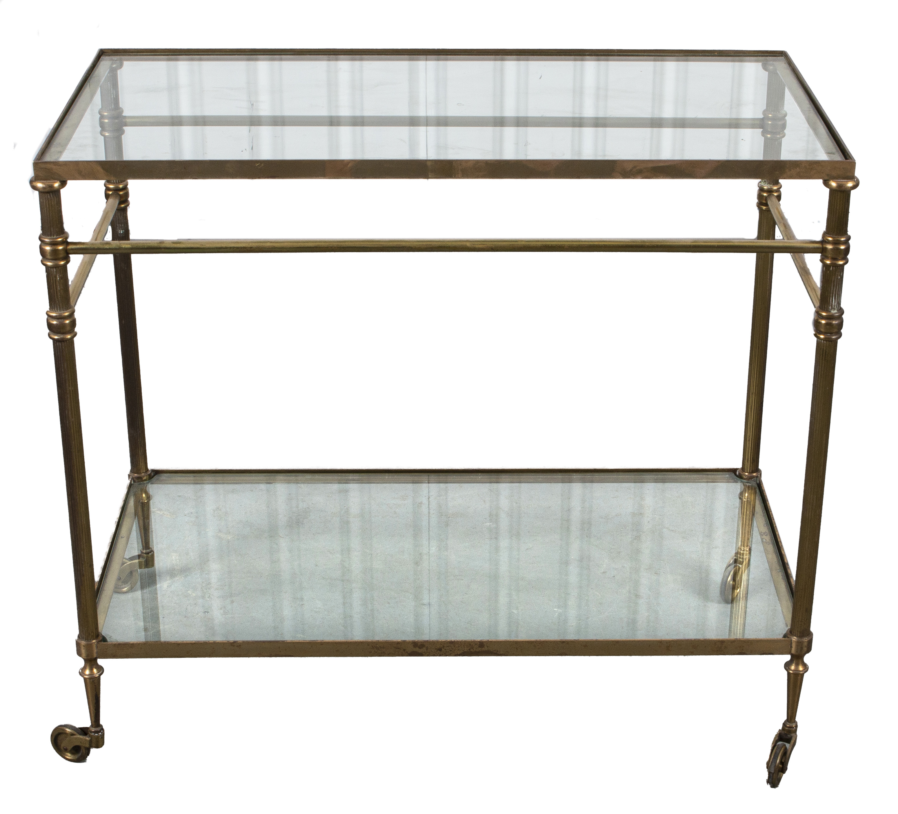 MODERN BRASS & GLASS BAR CART Bar