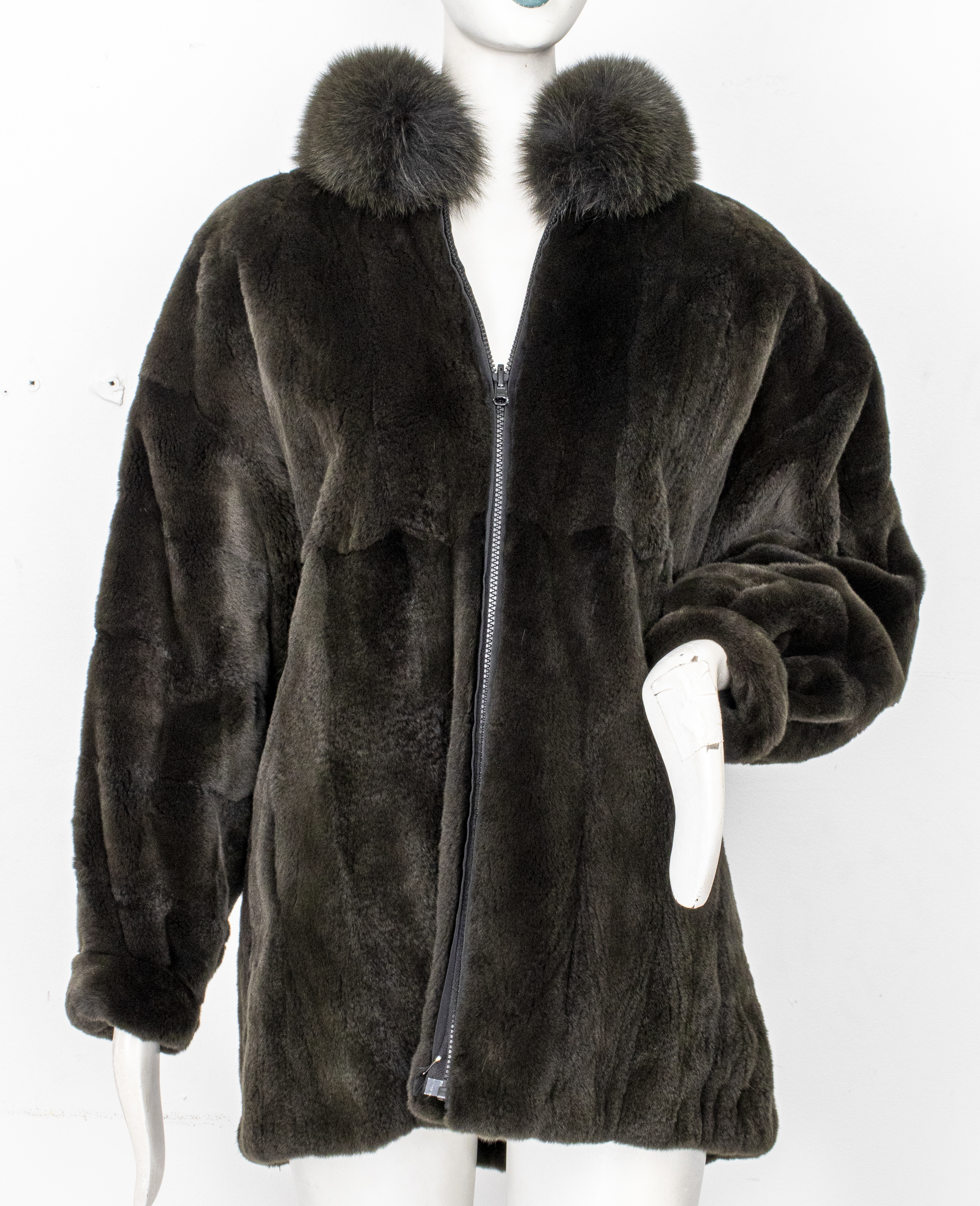 CHRISTIAN DIOR SHEARED MINK W FOX 2d3944