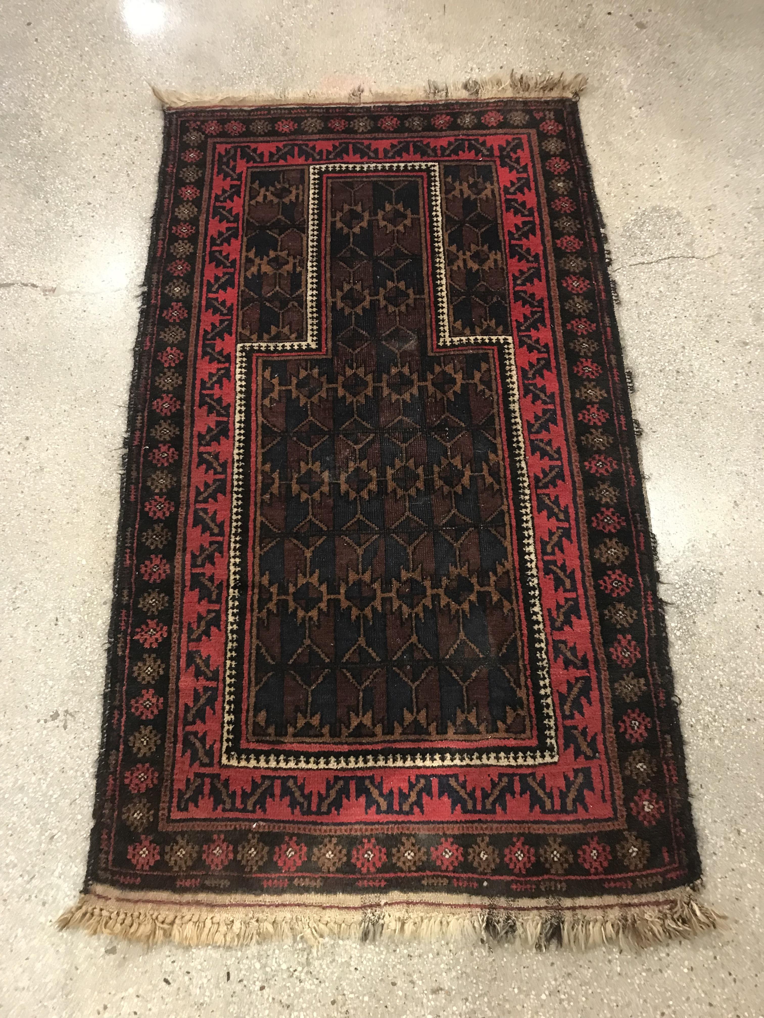 ANTIQUE BALUCH PRAYER RUG Antique 2d39e3