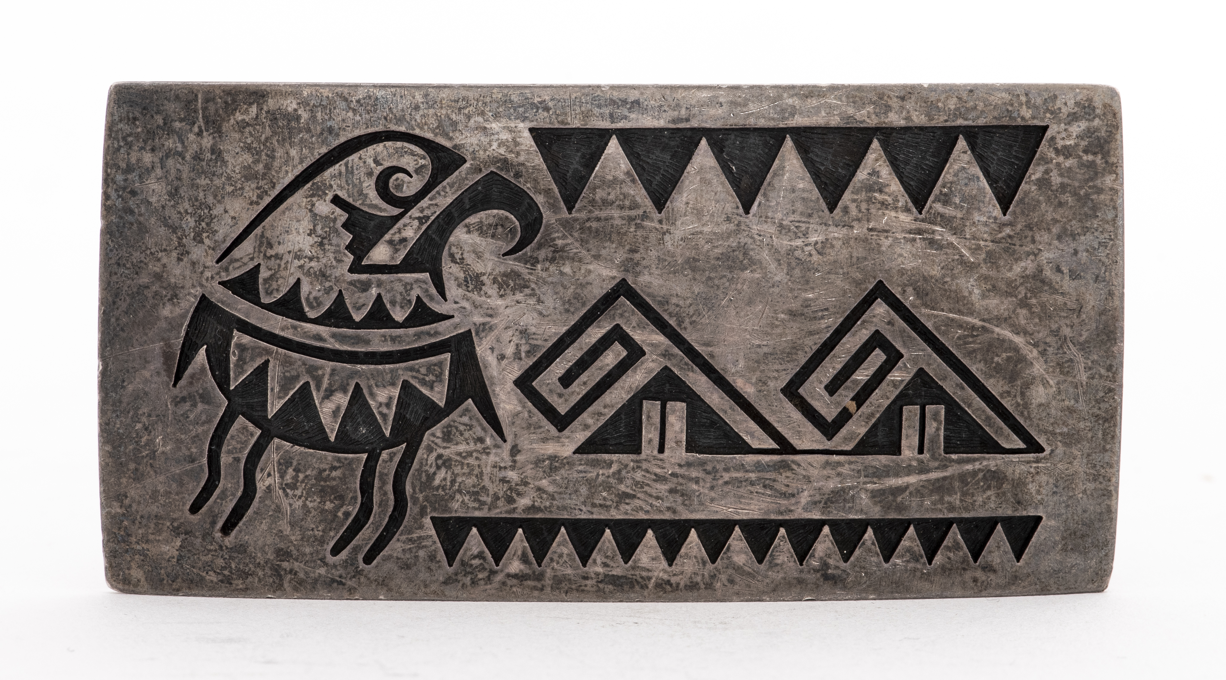 NATIVE AMERICAN SILVER HOPI OVERLAY