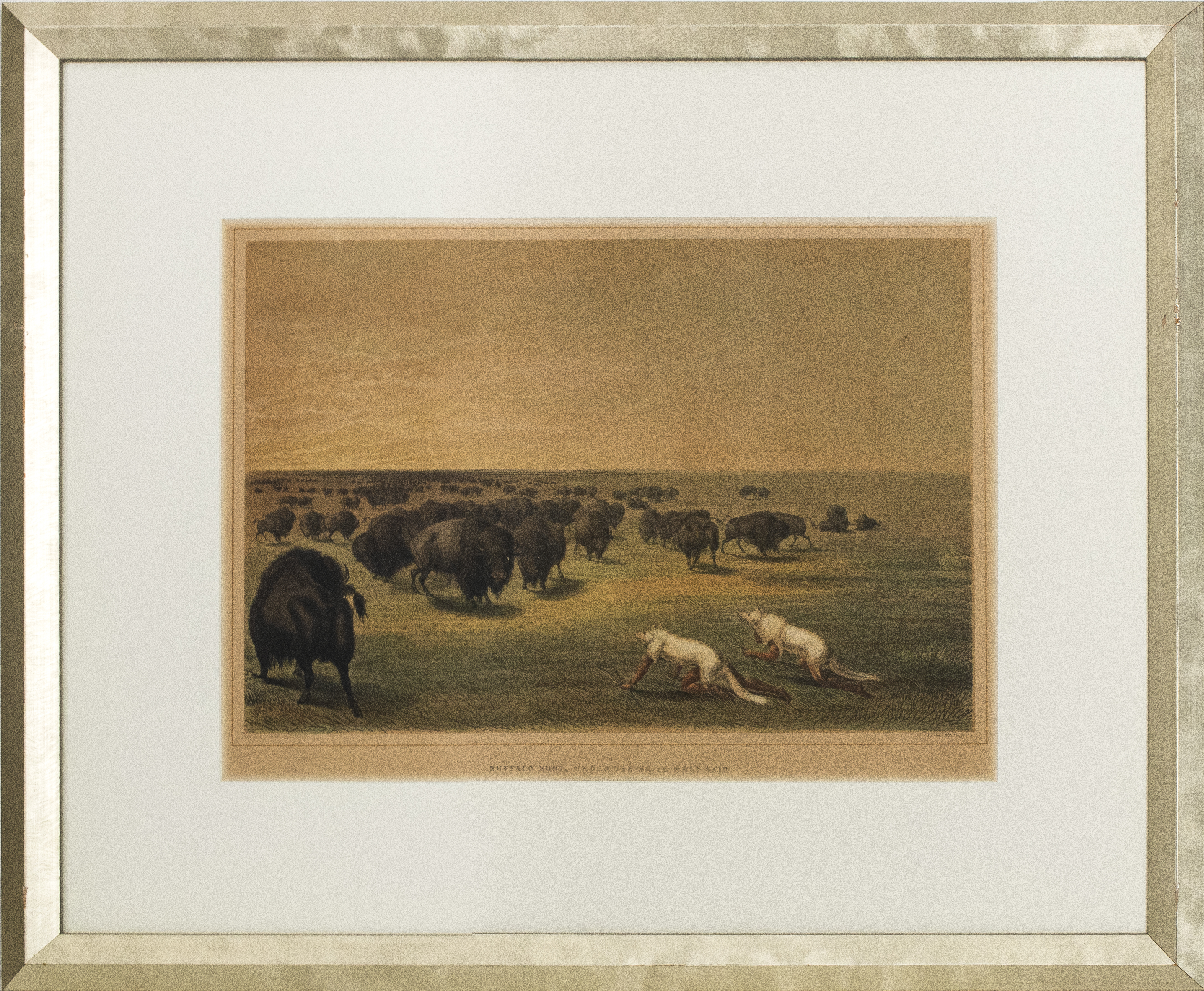 GEORGE CATLIN BUFFALO HUNT CHROMOLITHOGRAPH 2d3a00