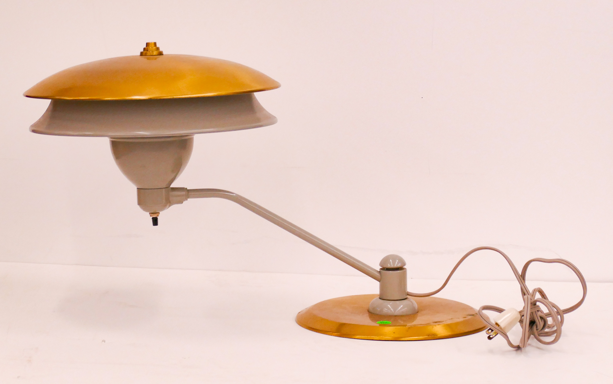 Midcentury Brass & Steel Desk Lamp-