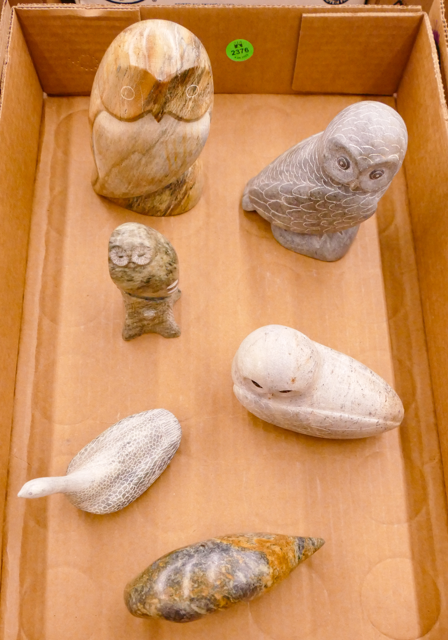 Box 6pc Carved Alaskan Soapstone