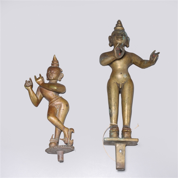 Two antique Indian standing bronze