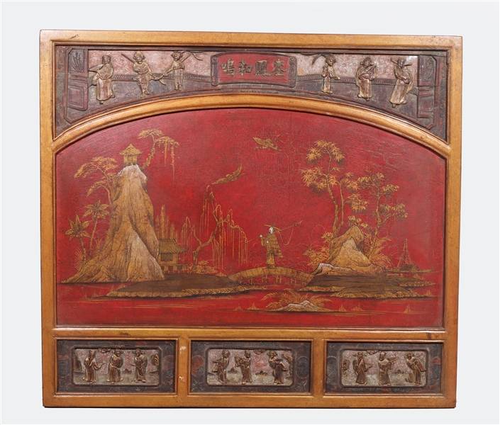 Carved Chinese gilded panel with 2d6286